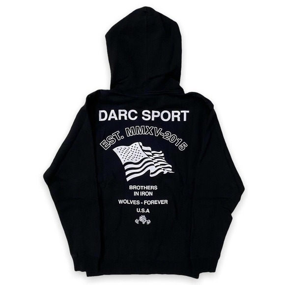 Darc Sport Men's Wolves Forever USA Code Of Honor Full Zip Hoodie Sweatshirt - Picture 1 of 3